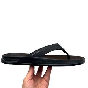 Columbia Men's Sport Flip Flop Sandals Size 13 Solid Black Cushioned Lightweight